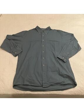 Windsor Company Dress Shirt Men Teal Turquoise Button Down Oxford (A)